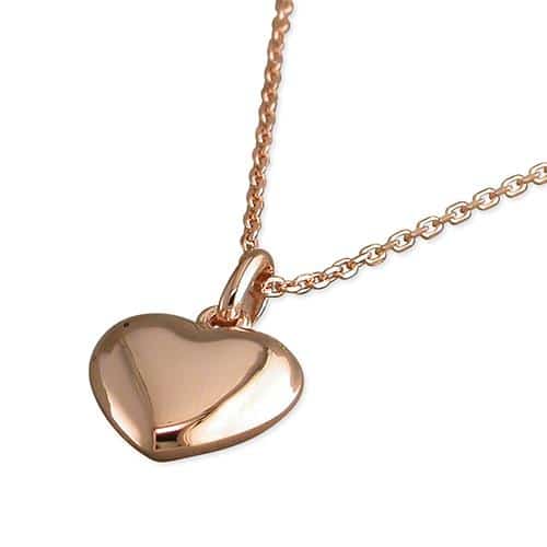Rose gold plated sterling silver Heart necklace The Silver Lily